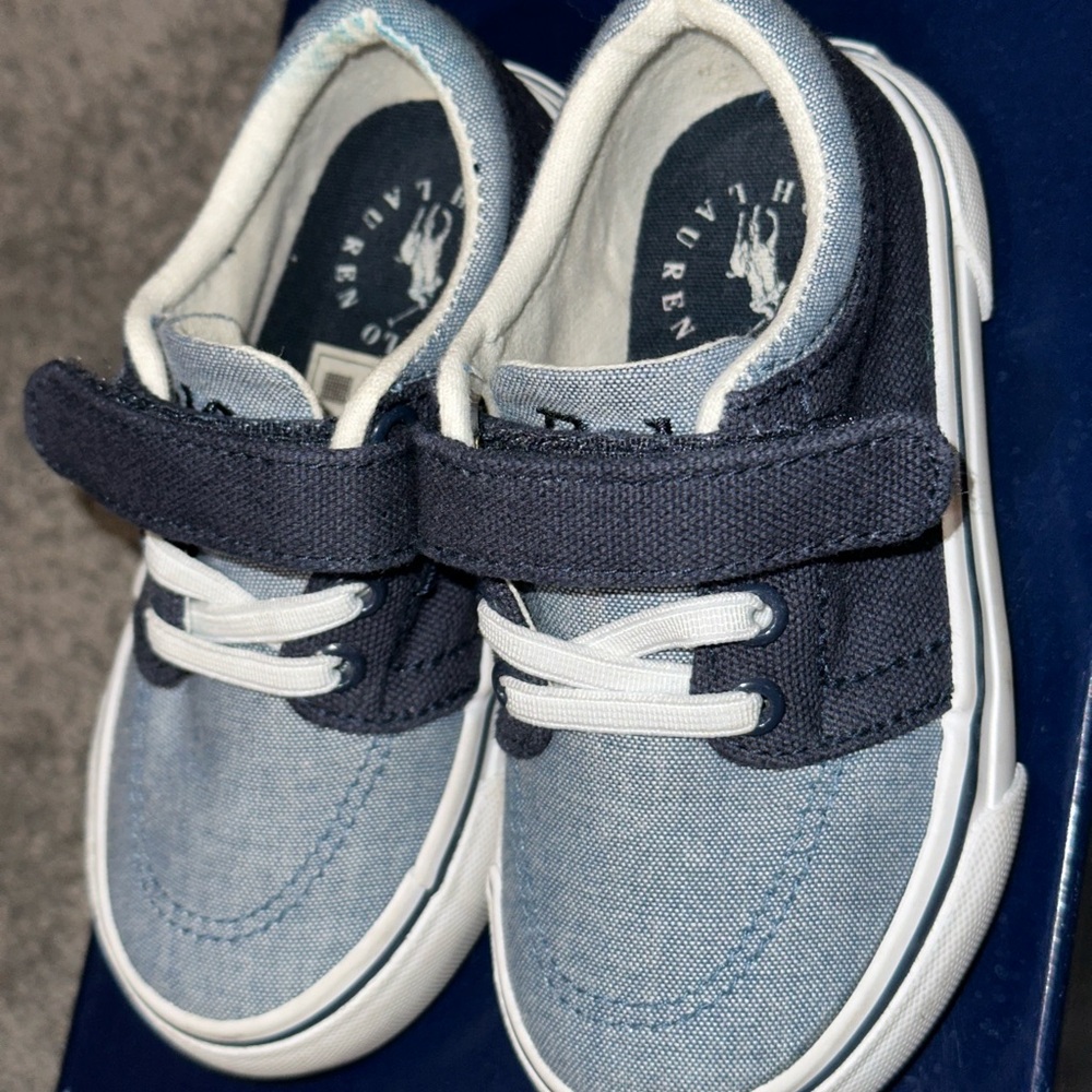 Ralph Lauren Blue Canvas Toddler Shoes Size 6c